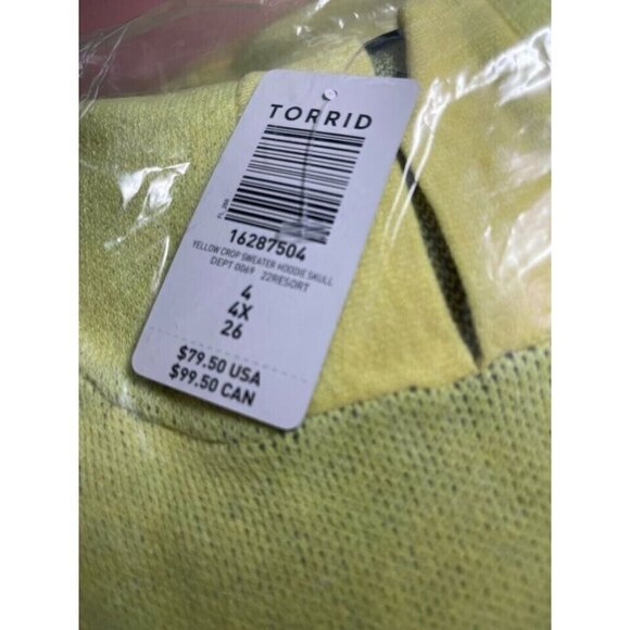 Lovesick Torrid Plus 4 Yellow Heart Long Sleeve Hoodie Sweater & Short Set - Picture 9 of 9